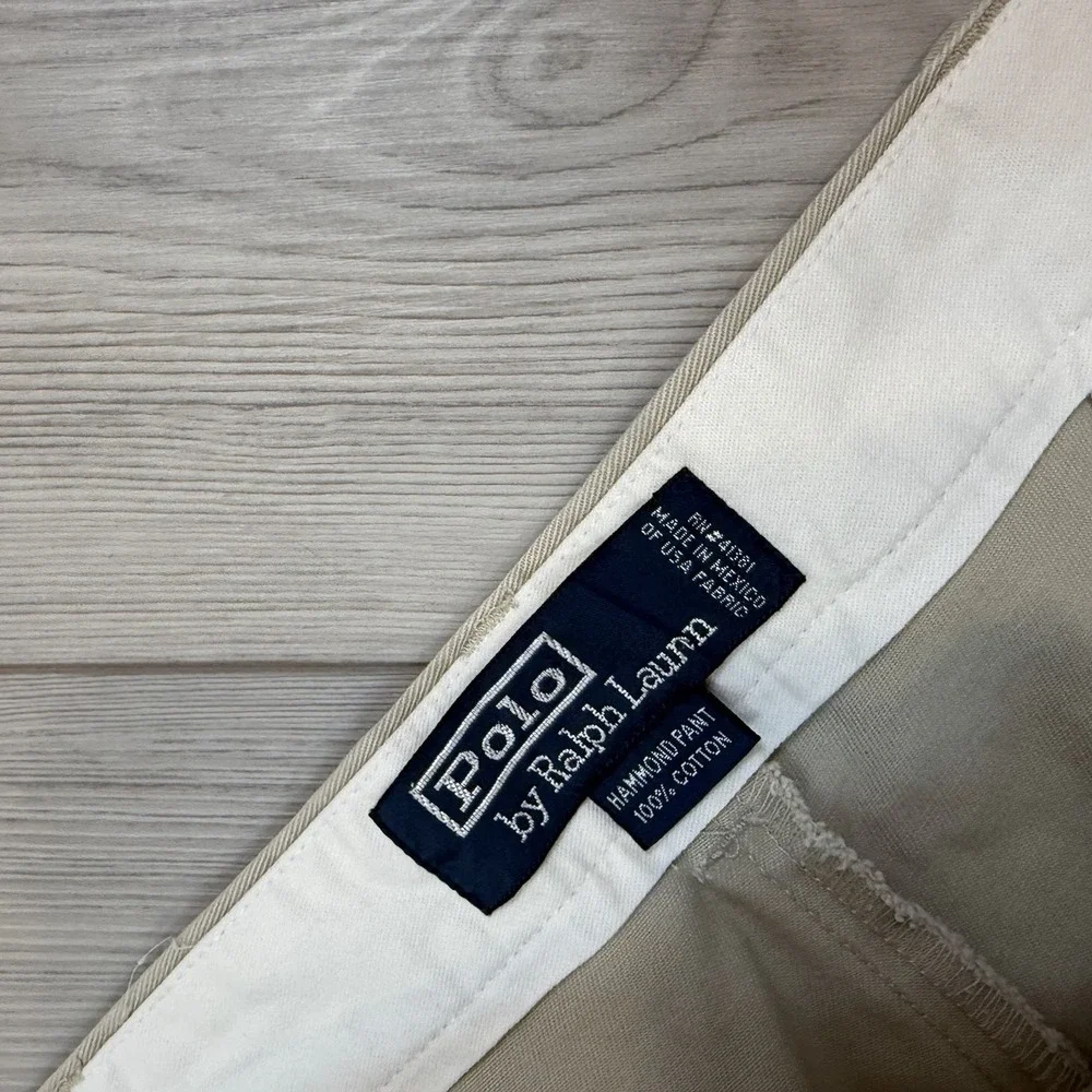 Lot Of 2 Ralph Lauren Polo Pants 38x30 Hammond Pleated Cuffed Trousers‎ Beige